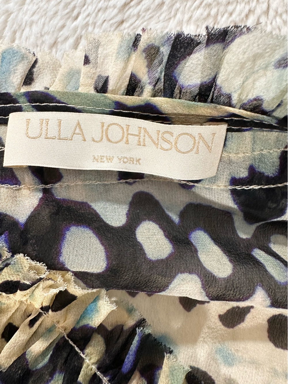 Ulla Johnson Clio Blouse Silk Ruffle Long Sleeve Boho Luxury Sz 4 Capsule - Picture 6 of 9